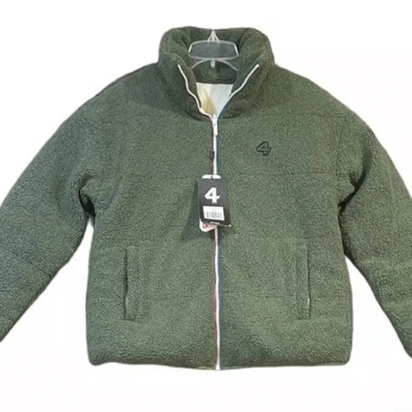 NWT Fourlaps 4 Reversible Polar Quilted Sherpa Down Filled Winter Jacket Size M - Picture 15 of 15